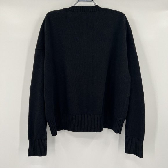 Quince Women's Black Boyfriend Crew Sweater 100% Organic Cotton M NWT Oversized - Picture 9 of 9